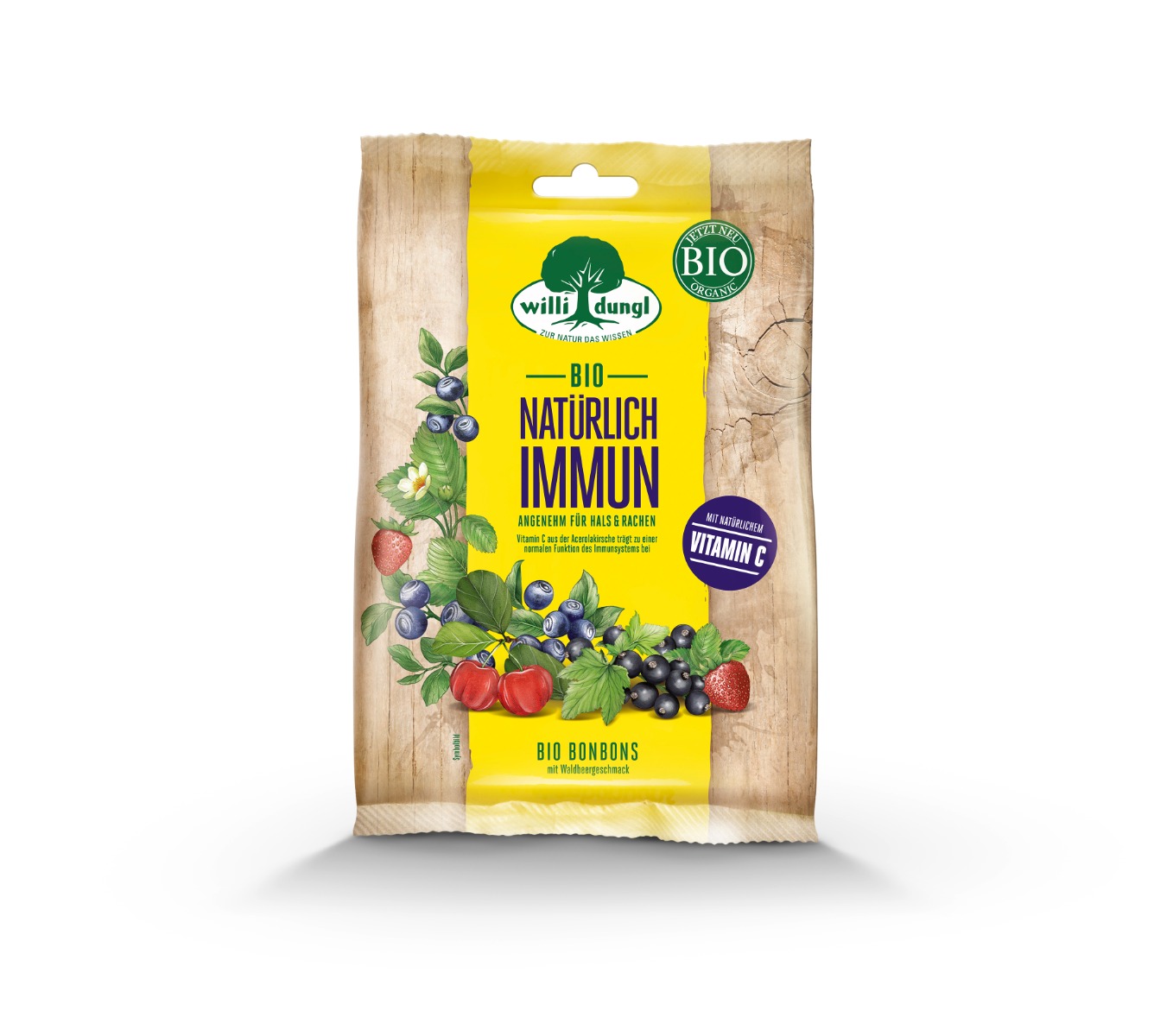 Willi Dungl Lesní ovoce + vitamín C BIO cucavé bonbóny 60 g Willi Dungl