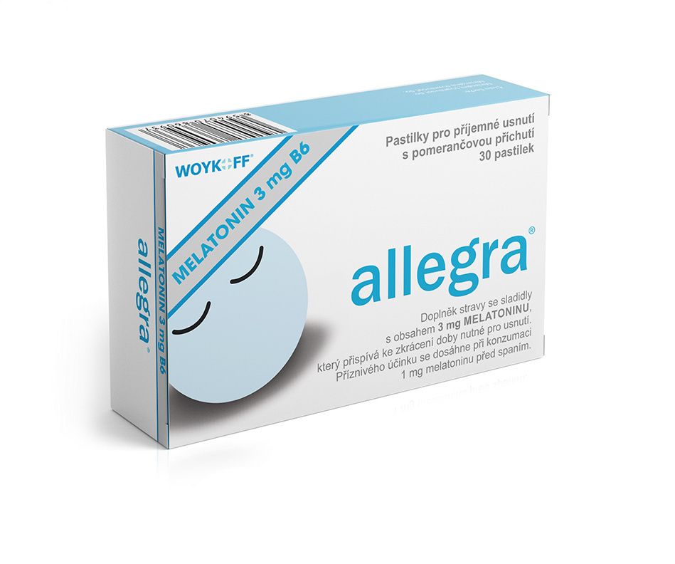 Woykoff allegra MELATONIN 3 mg B6 30 pastilek Woykoff