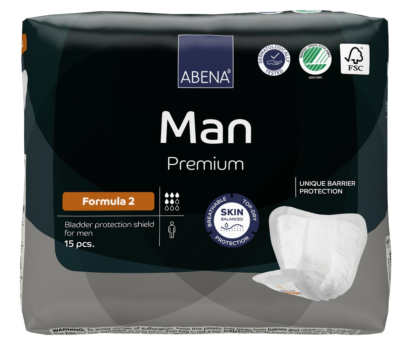 Abena Man Premium Formula 2 inkontinenční vložky pro muže 15 ks Abena
