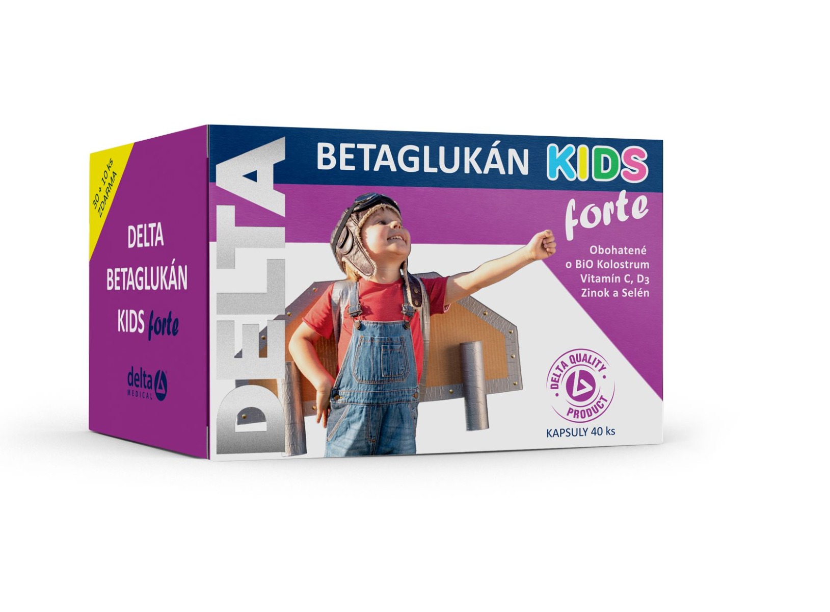 DELTA Betaglukan Kids forte 30+10 kapslí DELTA