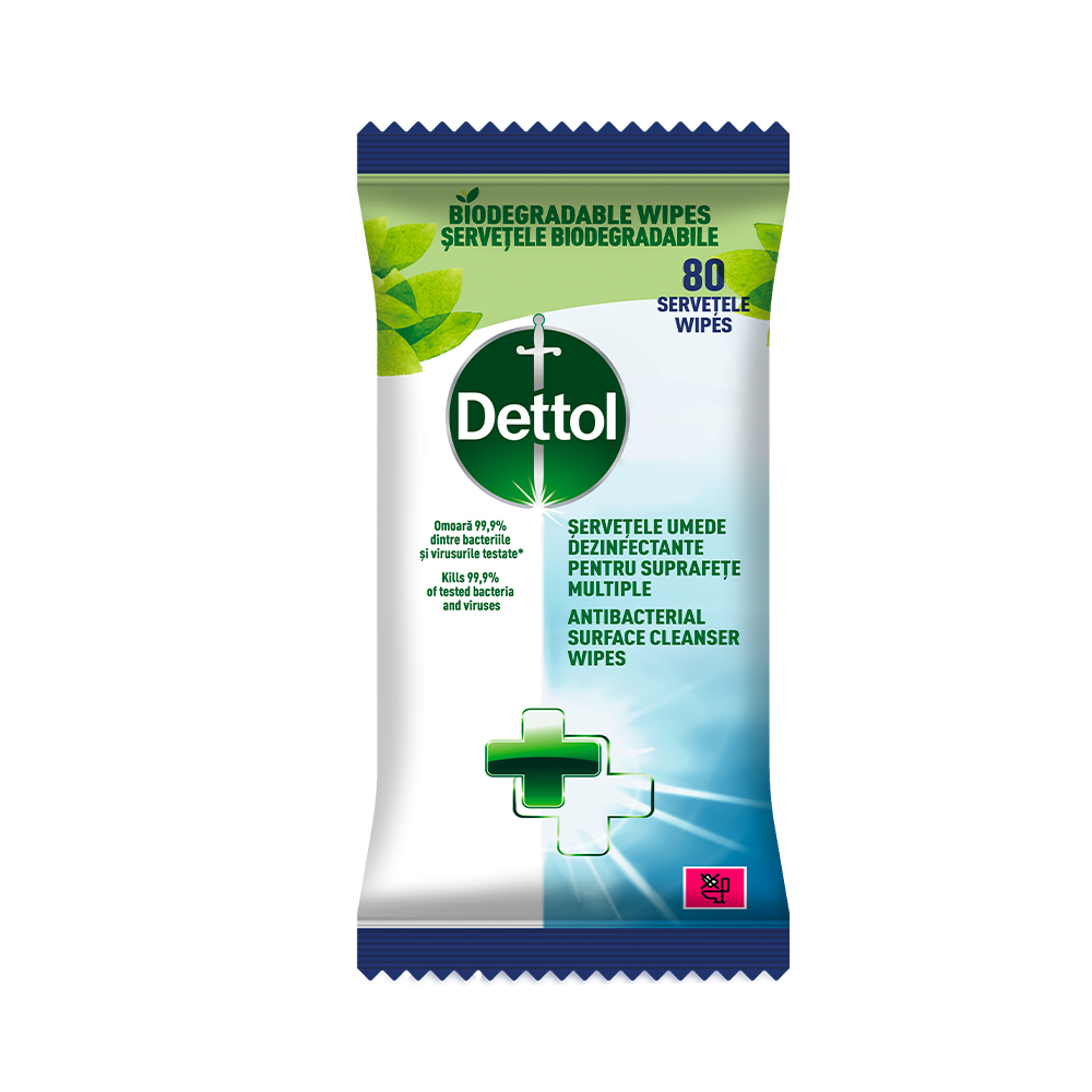 Dettol Antibakteriální ubrousky na povrchy 80 ks Dettol