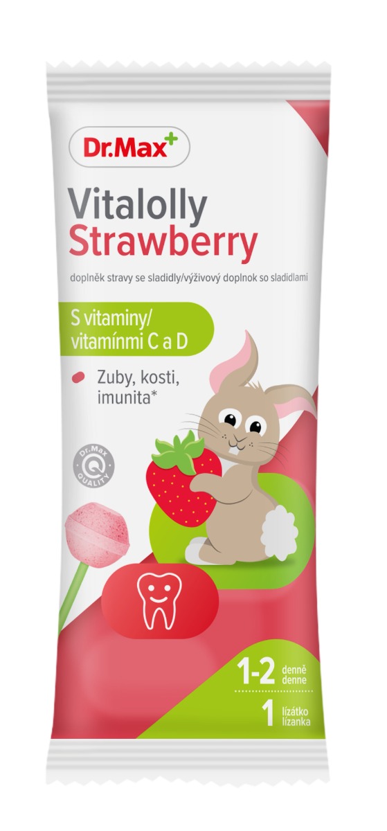 Dr.Max Vitalolly Strawberry lízátko 1 ks Dr.Max