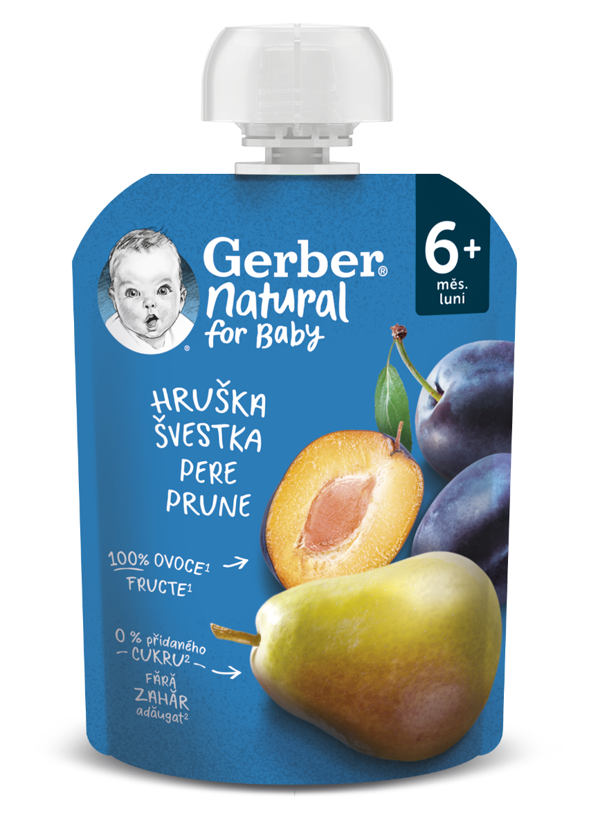 Gerber Natural for Baby Kapsička Hruška/švestka 90 g Gerber