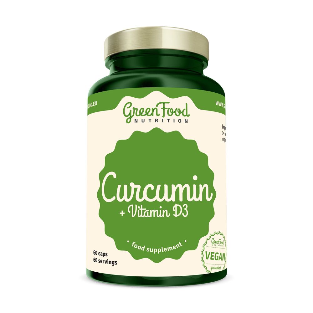 GreenFood Nutrition Curcumin + Vitamin D3 60 kapslí GreenFood Nutrition