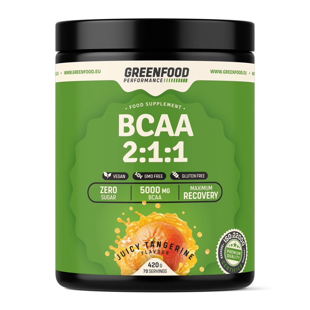 GreenFood Performance BCAA 2:1:1 Juicy mandarinka 420 g GreenFood Performance