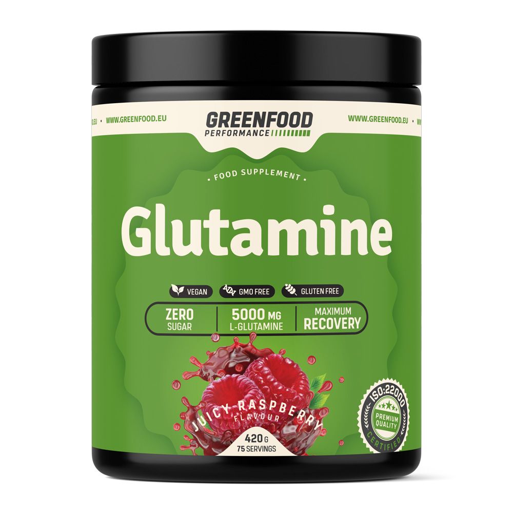 GreenFood Performance Glutamine Juicy malina 420 g GreenFood Performance