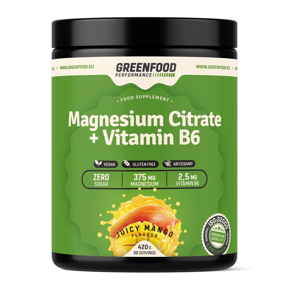 GreenFood Performance Magnesium Citrate + Vitamin B6 Juicy mango 420 g GreenFood Performance