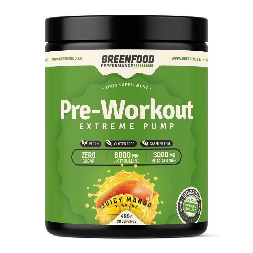 GreenFood Performance Pre-Workout Juicy mango 495 g GreenFood Performance