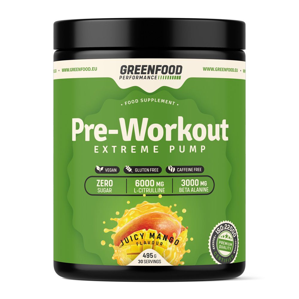 GreenFood Performance Pre-Workout Juicy mango 495 g GreenFood Performance