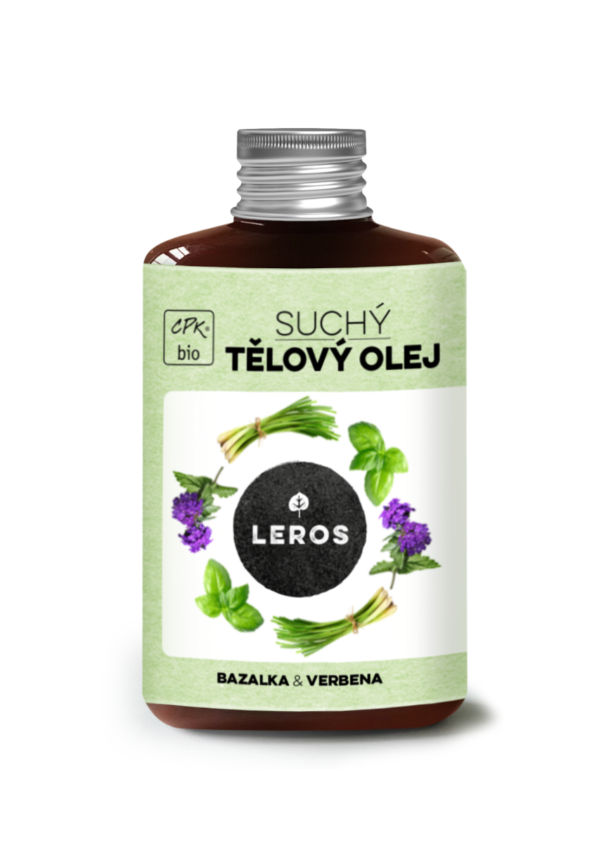 Leros Suchý tělový olej bazalka & verbena 100 ml Leros