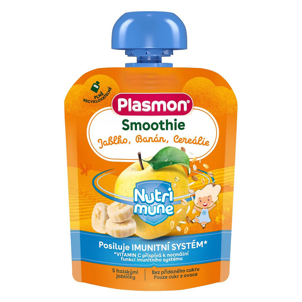 Plasmon Kapsička Smoothie NUTRI-MUNE Jablko a banán s cereáliemi 85 g Plasmon