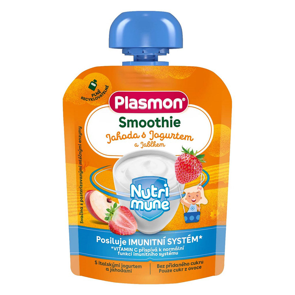 Plasmon Kapsička Smoothie NUTRI-MUNE Jahoda s jogurtem a jablkem 85 g Plasmon