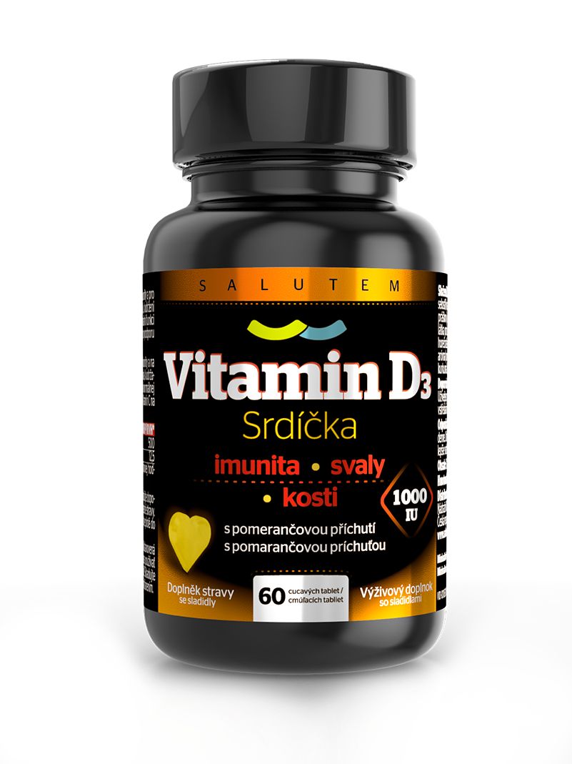 Salutem Vitamin D3 srdíčka 1000 IU 60 tablet Salutem