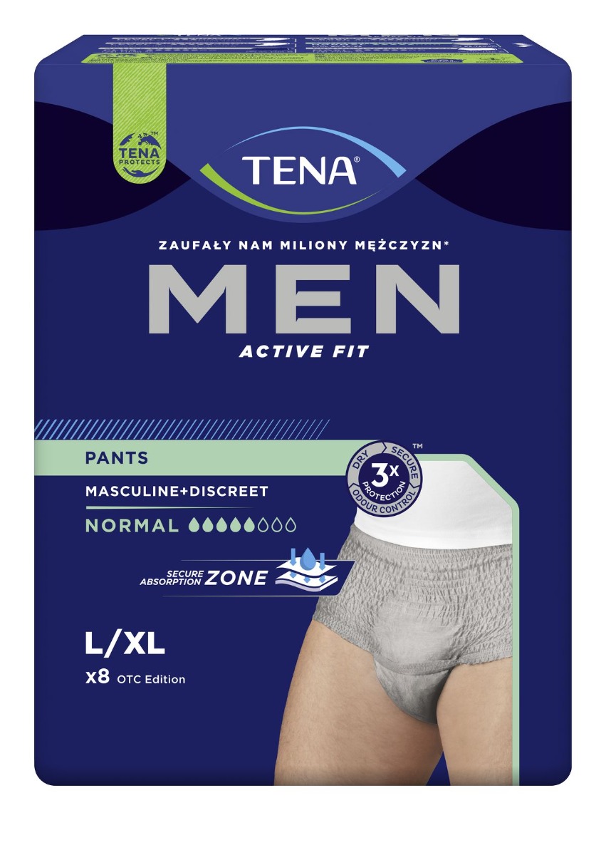 Tena Men Pants Normal L/XL inkontinenční kalhotky šedé 8 ks Tena