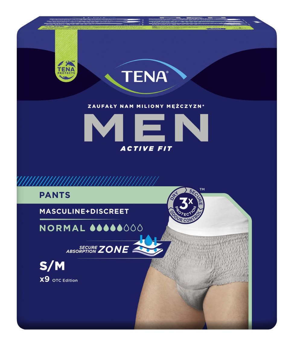 Tena Men Pants Normal S/M inkontinenční kalhotky šedé 9 ks Tena