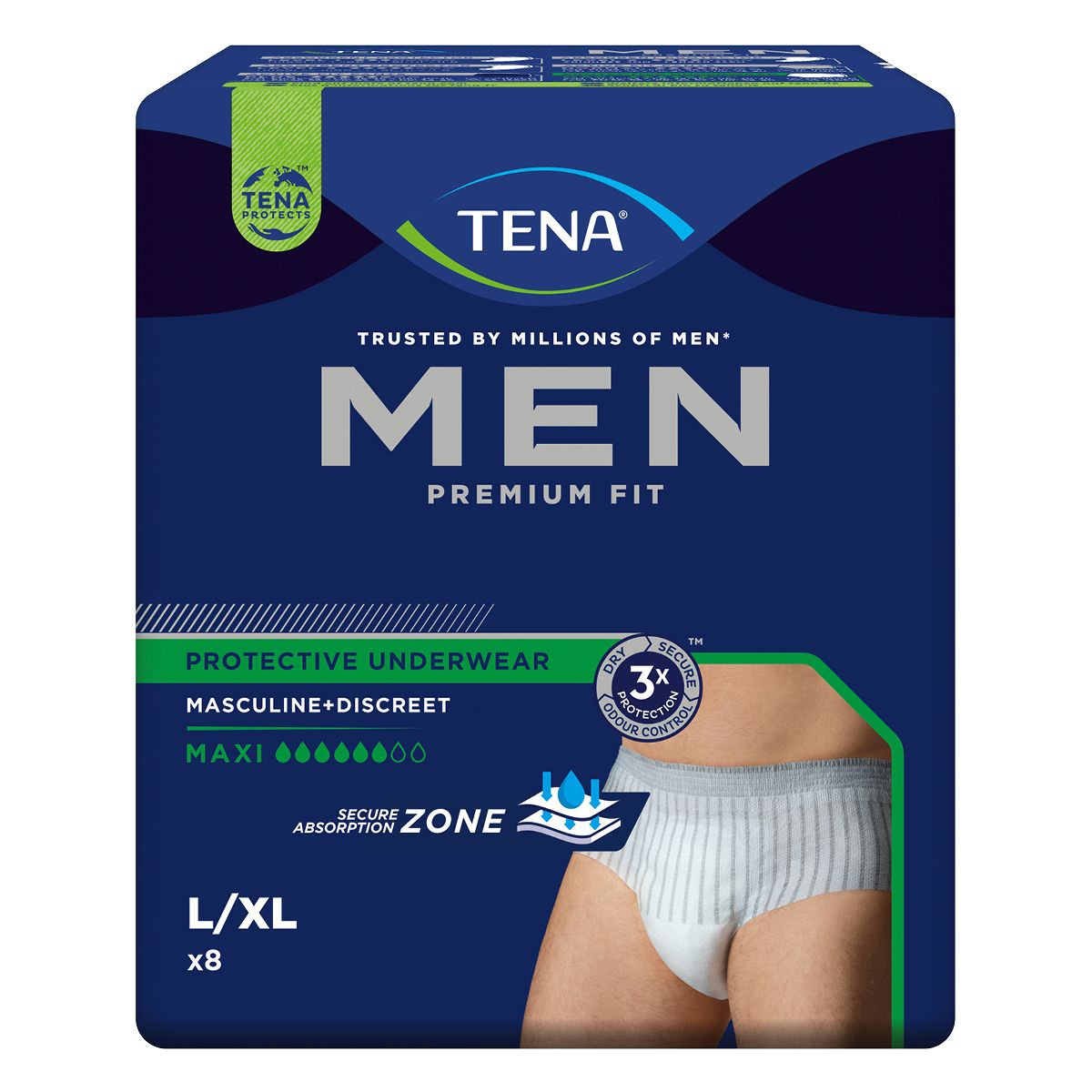 Tena Men Protective Underwear Maxi L/XL inkontinenční kalhotky 8 ks Tena