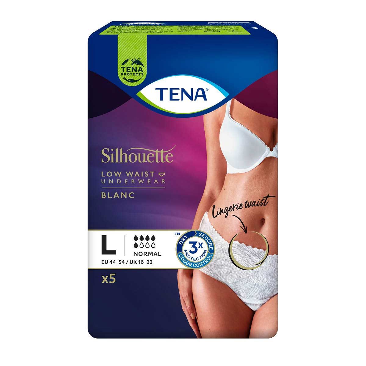 Tena Silhouette Low Waist Blanc Normal L inkontinenční kalhotky 5 ks Tena