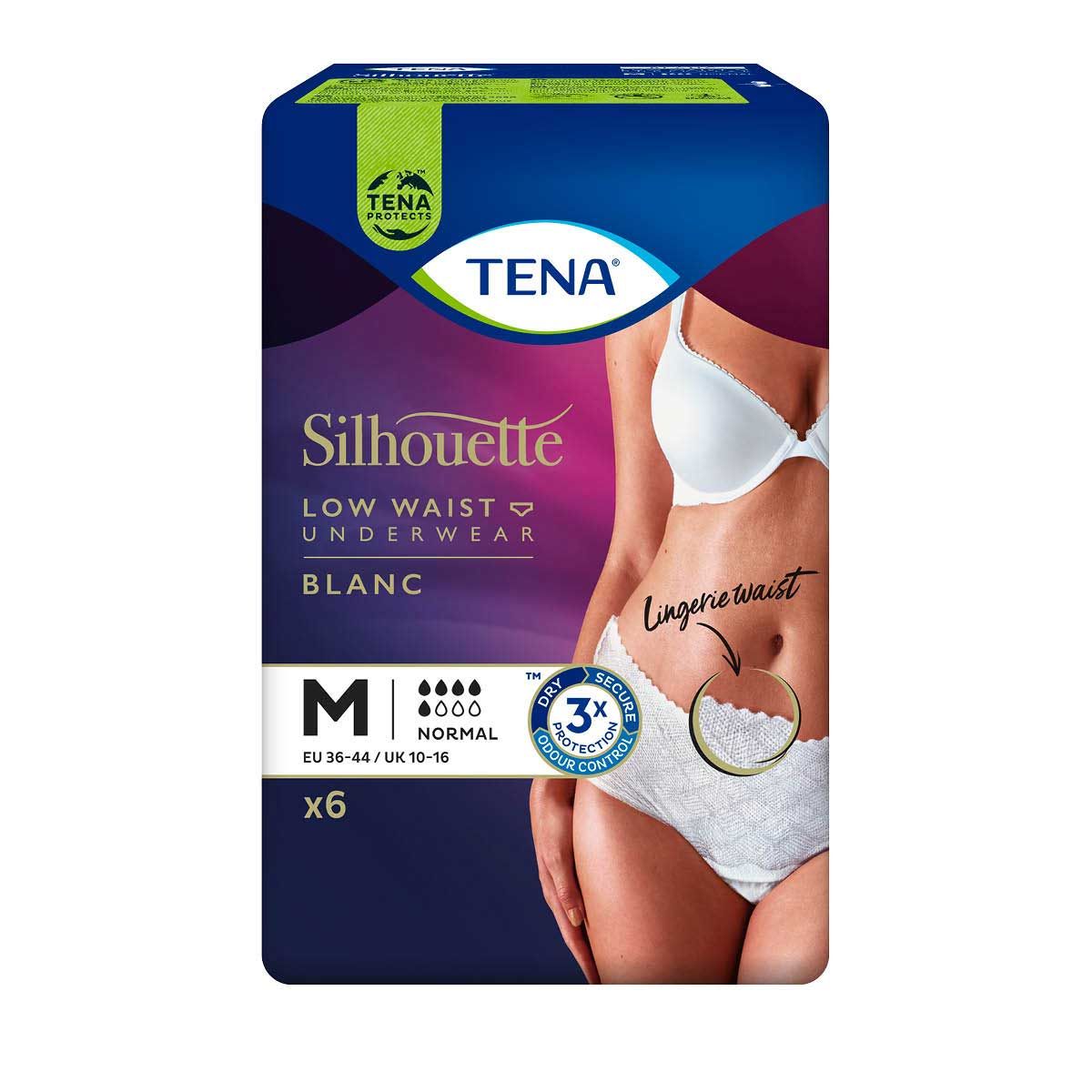 Tena Silhouette Low Waist Blanc Normal M inkontinenční kalhotky 6 ks Tena