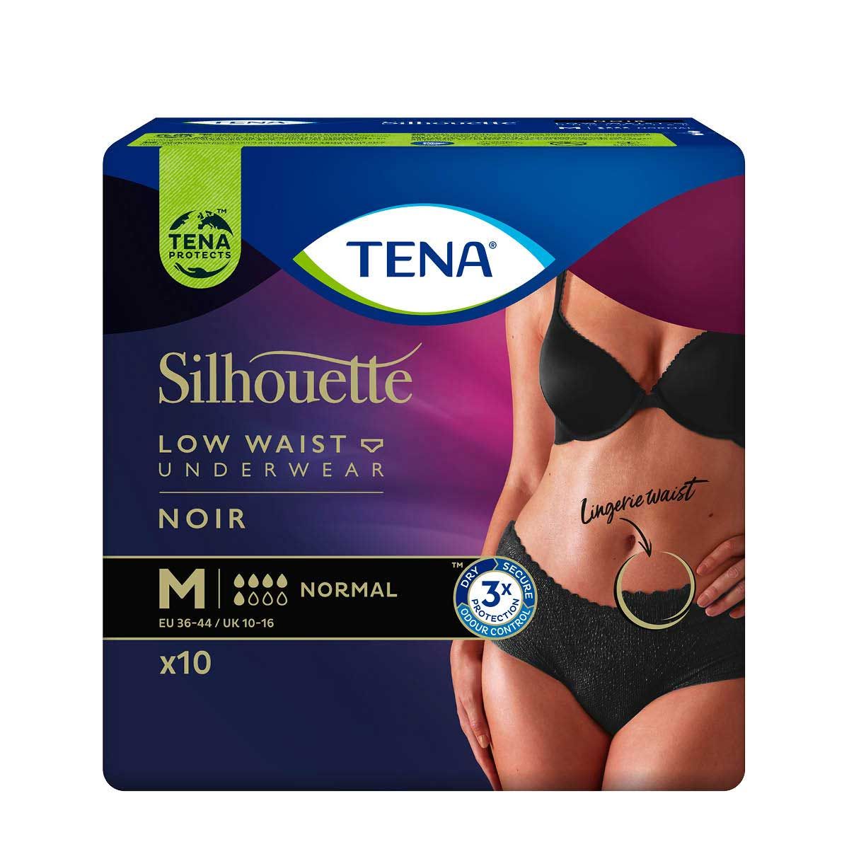 Tena Silhouette Low Waist Noir Normal M inkontinenční kalhotky 10 ks Tena