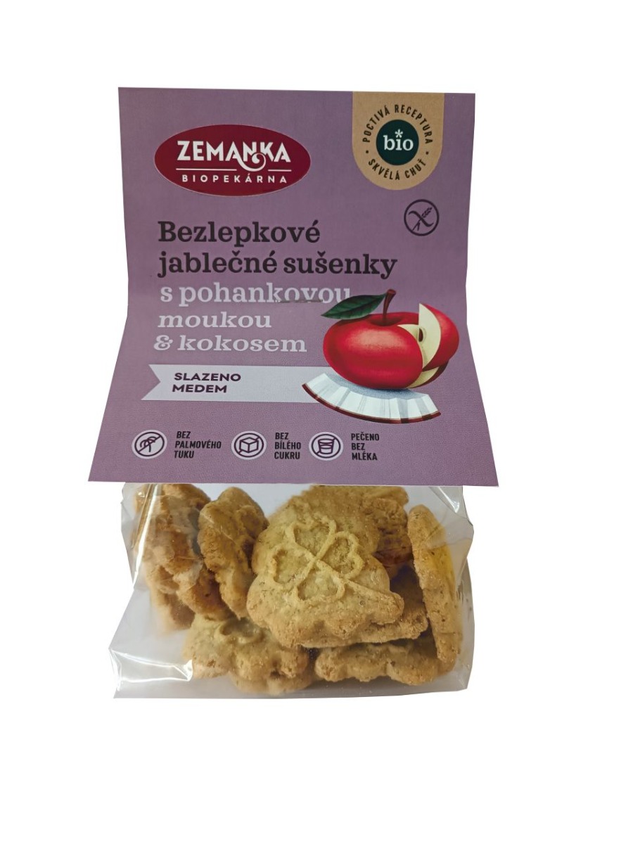 Zemanka Bezlepkové jablečné sušenky s pohankovou moukou BIO 100 g Zemanka