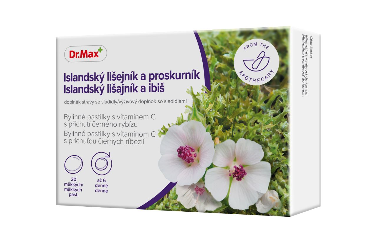 Dr.Max Islandský lišejník a proskurník bylinné pastilky 30 pastilek Dr.Max