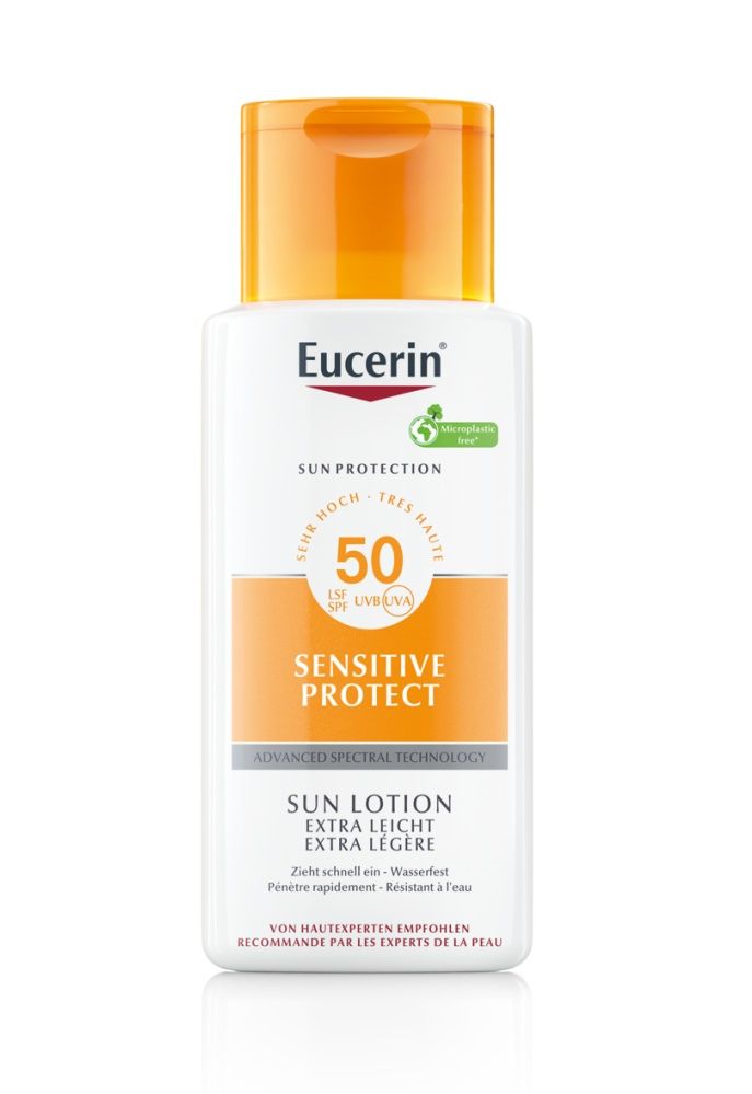 Eucerin SUN Sensitive Protect SPF50+ extra lehké mléko na opalování 150 ml Eucerin