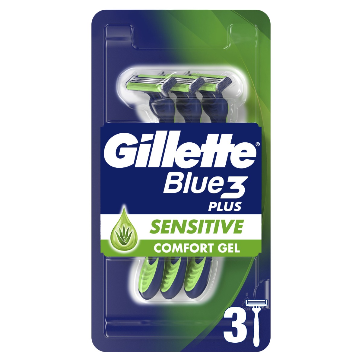 Gillette Blue3 Sensitive pánská jednorázová holítka 3 ks Gillette