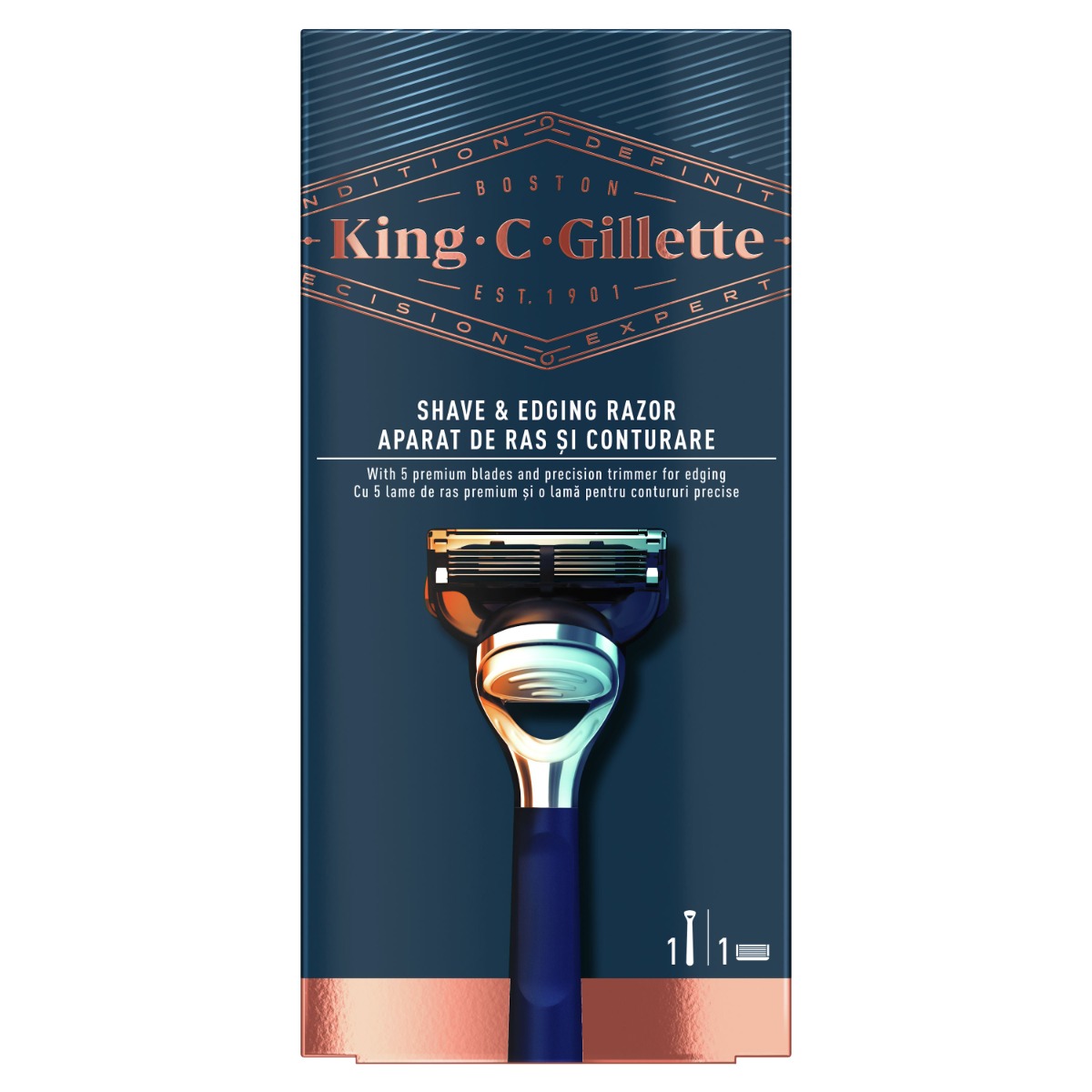 Gillette King Pánský holicí strojek 1 ks + náhradní hlavice Gillette