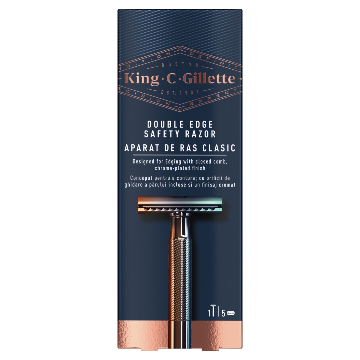 Gillette King Žiletkový pánský holicí strojek 1 ks + 5 hlavic Gillette