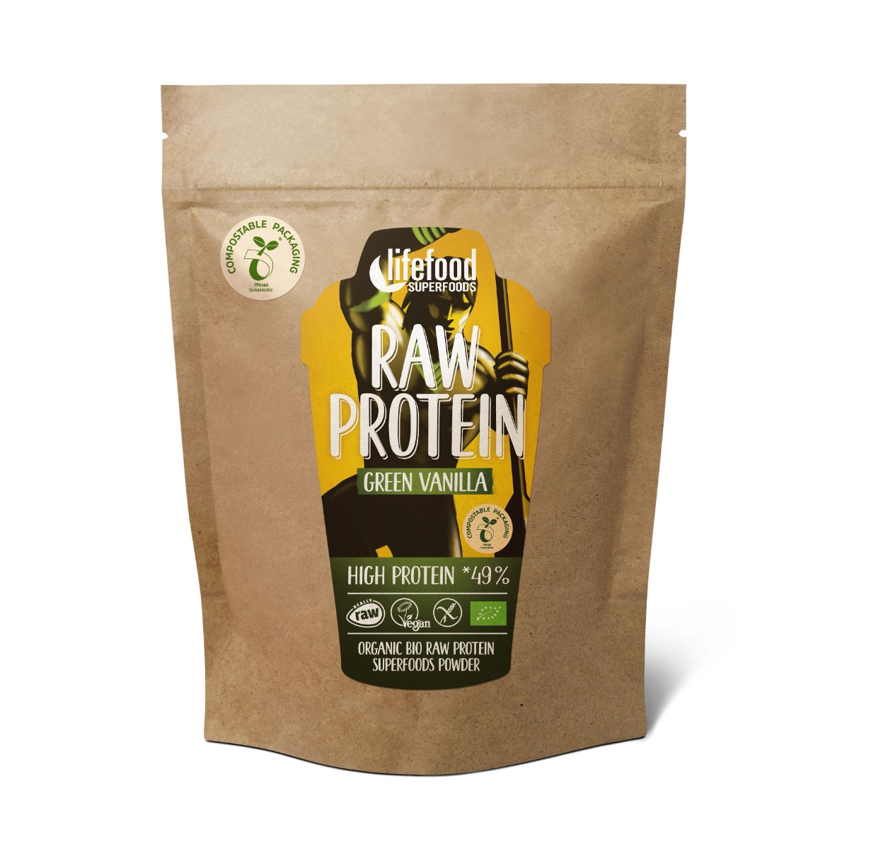 LifeFood Protein vanilkový s mladým ječmenem BIO RAW 450 g LifeFood