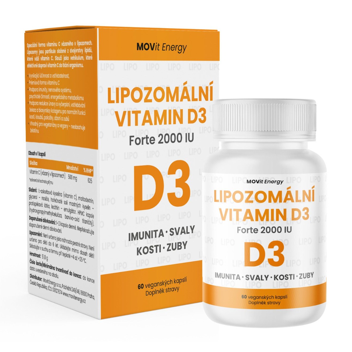 MOVit Energy Lipozomální Vitamin D3 Forte 2000 IU 60 kapslí MOVit Energy