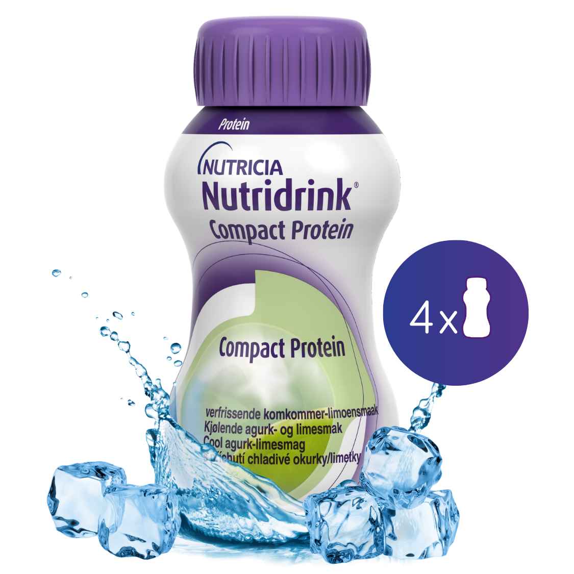 Nutridrink Compact Protein chladivá okurka a limetka 4x125 ml Nutridrink