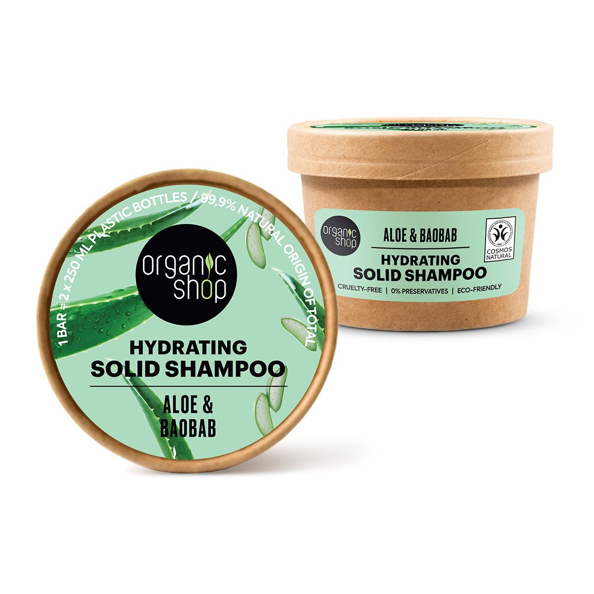 Organic Shop Hydratační tuhý šampon Aloe a baobab 60 g Organic Shop