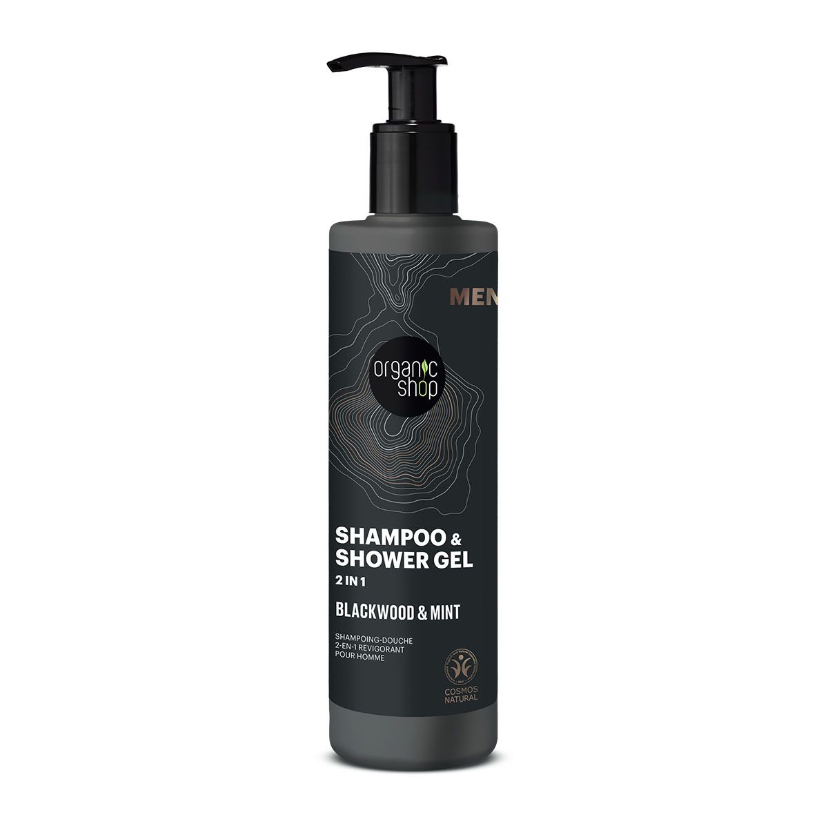Organic Shop Pánský sprchový gel a šampon 2v1 Blackwood a máta 280 ml Organic Shop