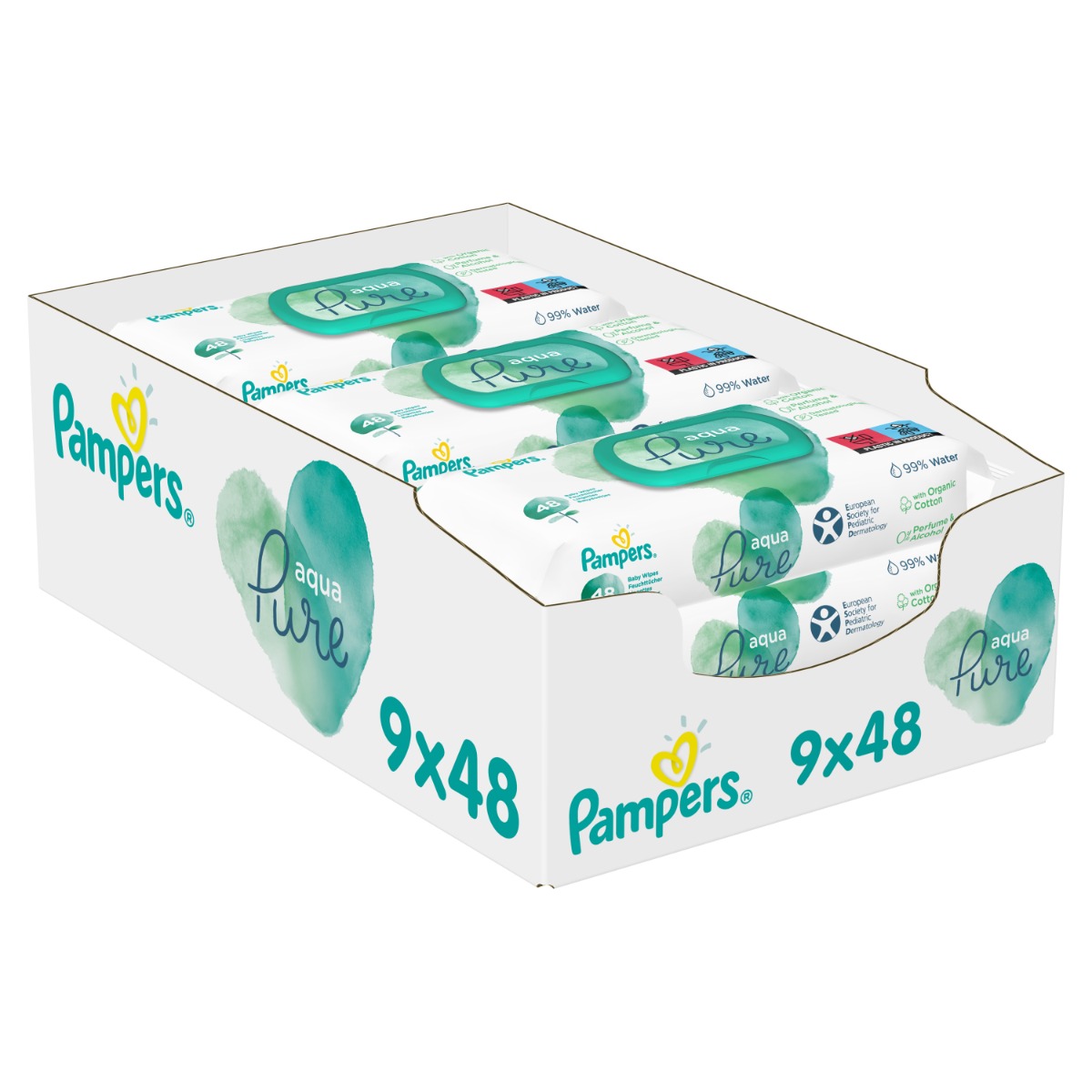 Pampers Aqua Pure vlhčené ubrousky 9x48 ks Pampers