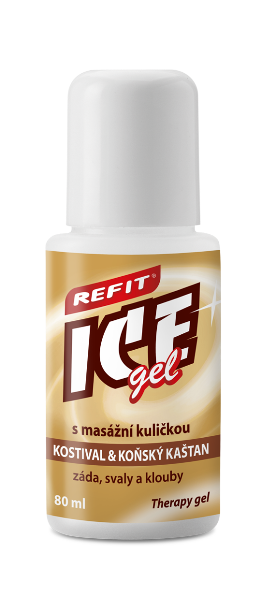 Refit Ice Masážní gel s kostivalem a kaštanem roll–on 80 ml Refit