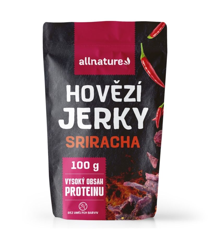 Allnature BEEF Sriracha Jerky sušené hovězí maso 100 g Allnature