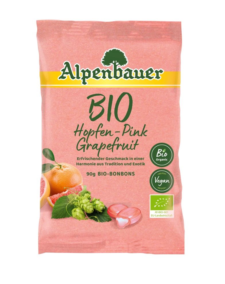 Alpenbauer Bonbóny Chmel - růžový grapefruit BIO 90 g Alpenbauer