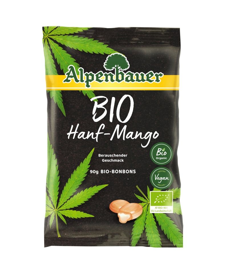 Alpenbauer Bonbóny Konopí - mango BIO 90 g Alpenbauer