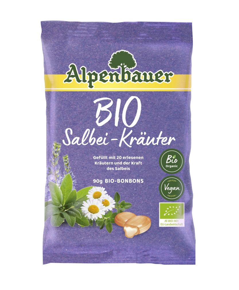 Alpenbauer Bonbóny Šalvěj - bylinky BIO 90 g Alpenbauer