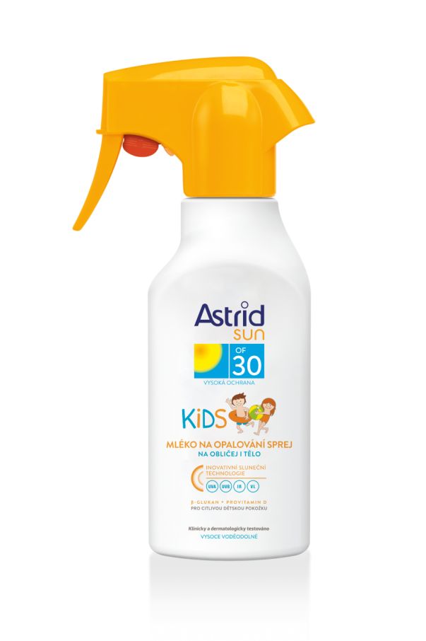 Astrid SUN KIDS Opalovací mléko pro děti OF 30 sprej 200 ml Astrid