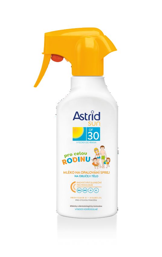 Astrid SUN Opalovací mléko rodinné OF 30 sprej 270 ml Astrid