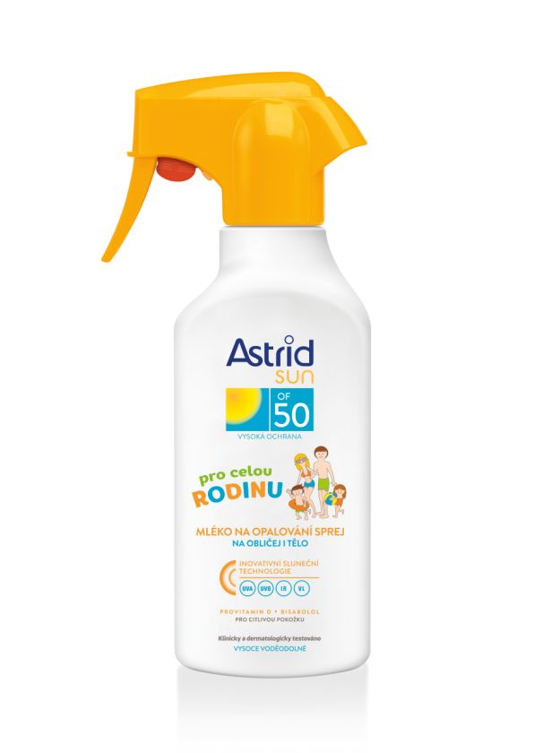 Astrid SUN Opalovací mléko rodinné OF 50 sprej 270 ml Astrid