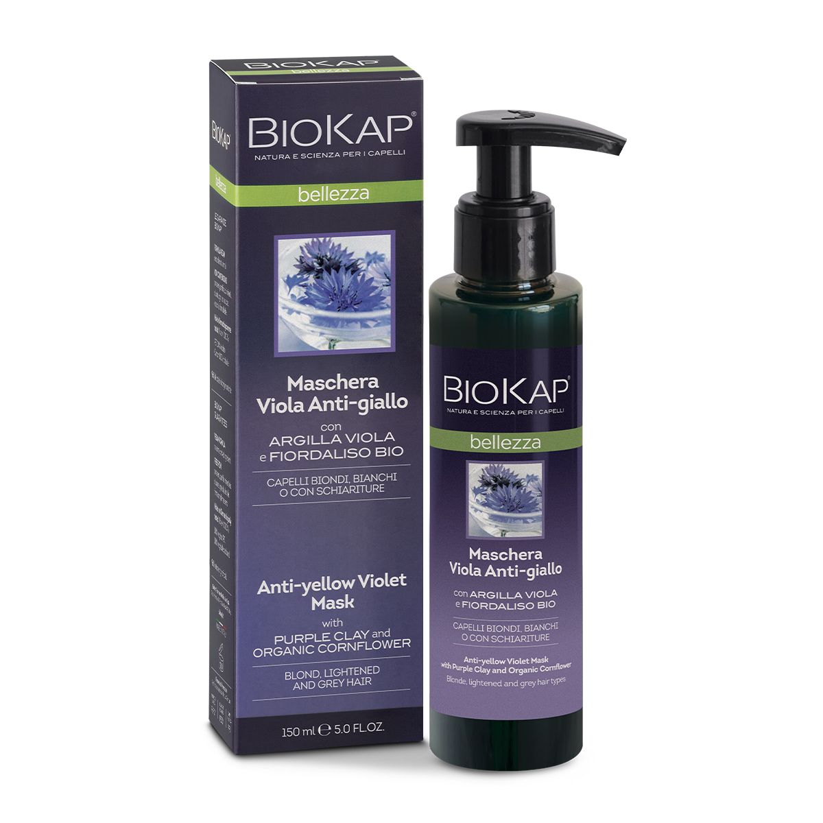 BIOKAP Bellezza Violet Maska na vlasy s neutralizací žlutých tónů 150 ml BIOKAP