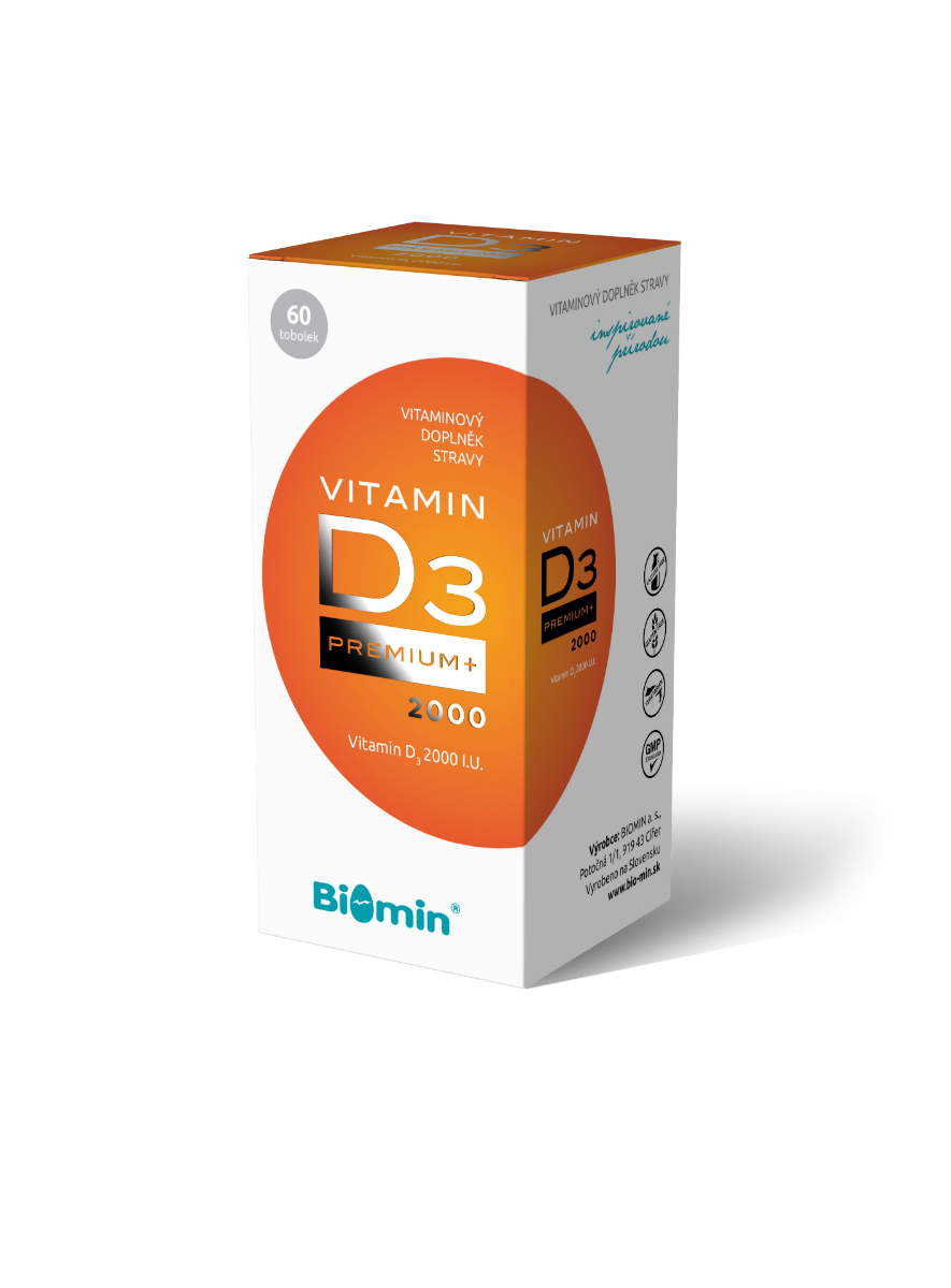 Biomin Vitamin D3 PREMIUM+ 2 000 I.U. 60 tobolek Biomin