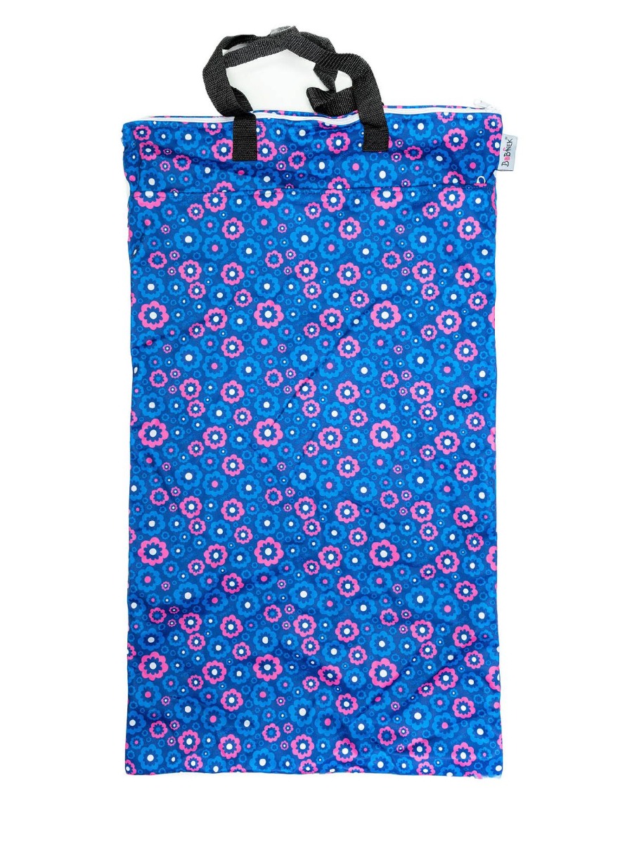 Bobánek Nepromokavá taška velká 1 ks modré květiny Bobánek