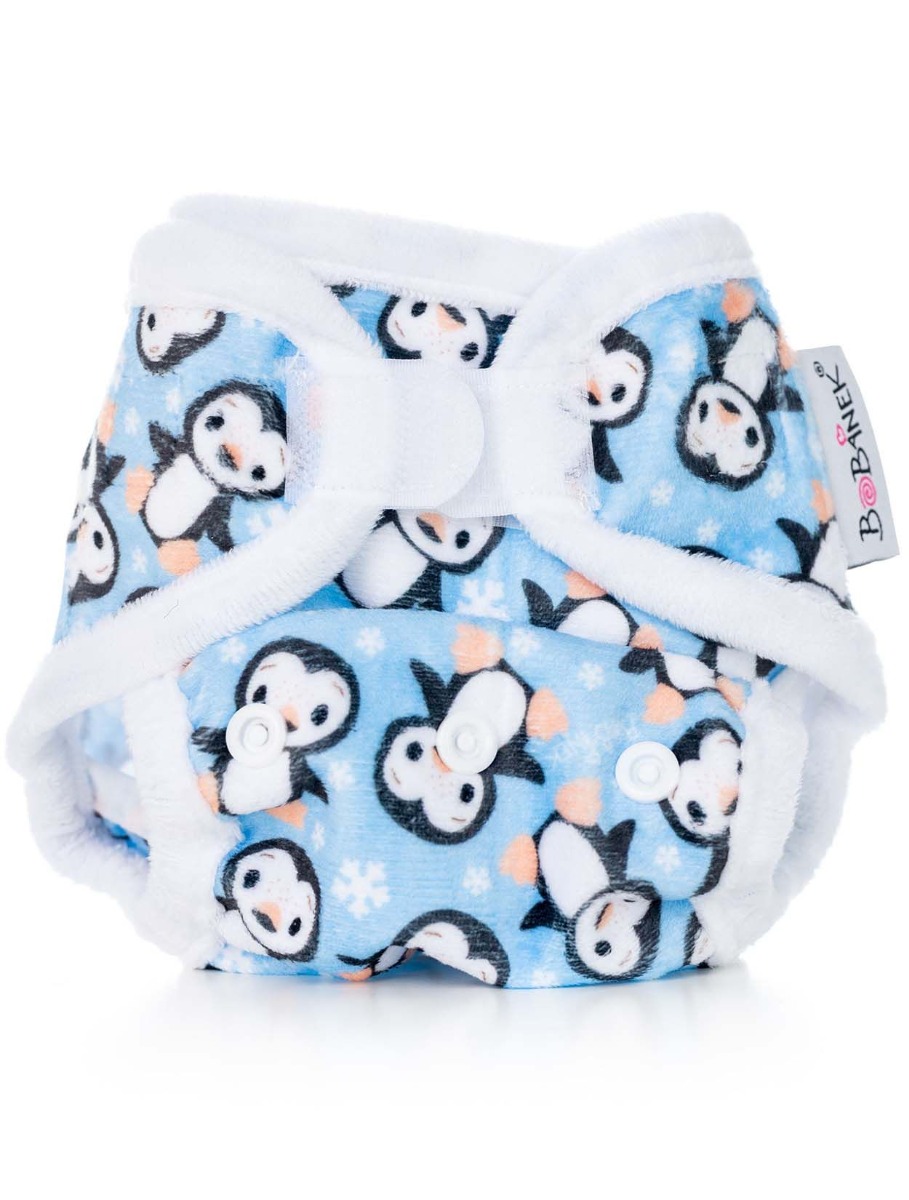 Bobánek Novorozenecké svrchní kalhotky extra jemné suchý zip 1 ks tučňáci Bobánek