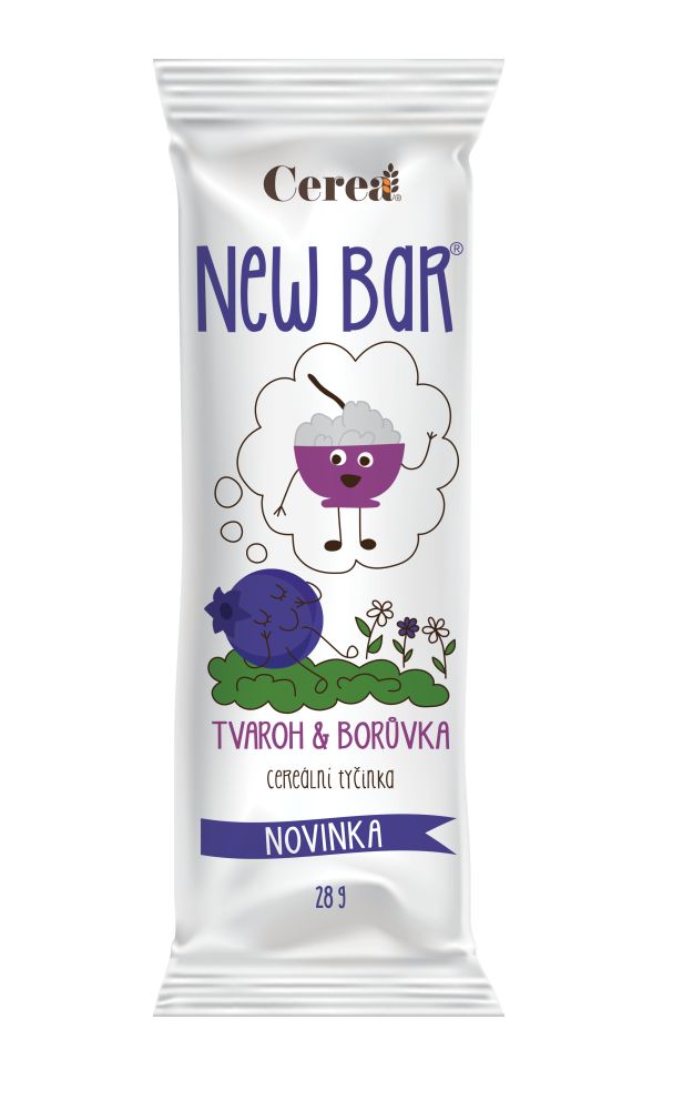 Cerea New Bar Tvaroh & borůvka cereální tyčinka 28 g Cerea