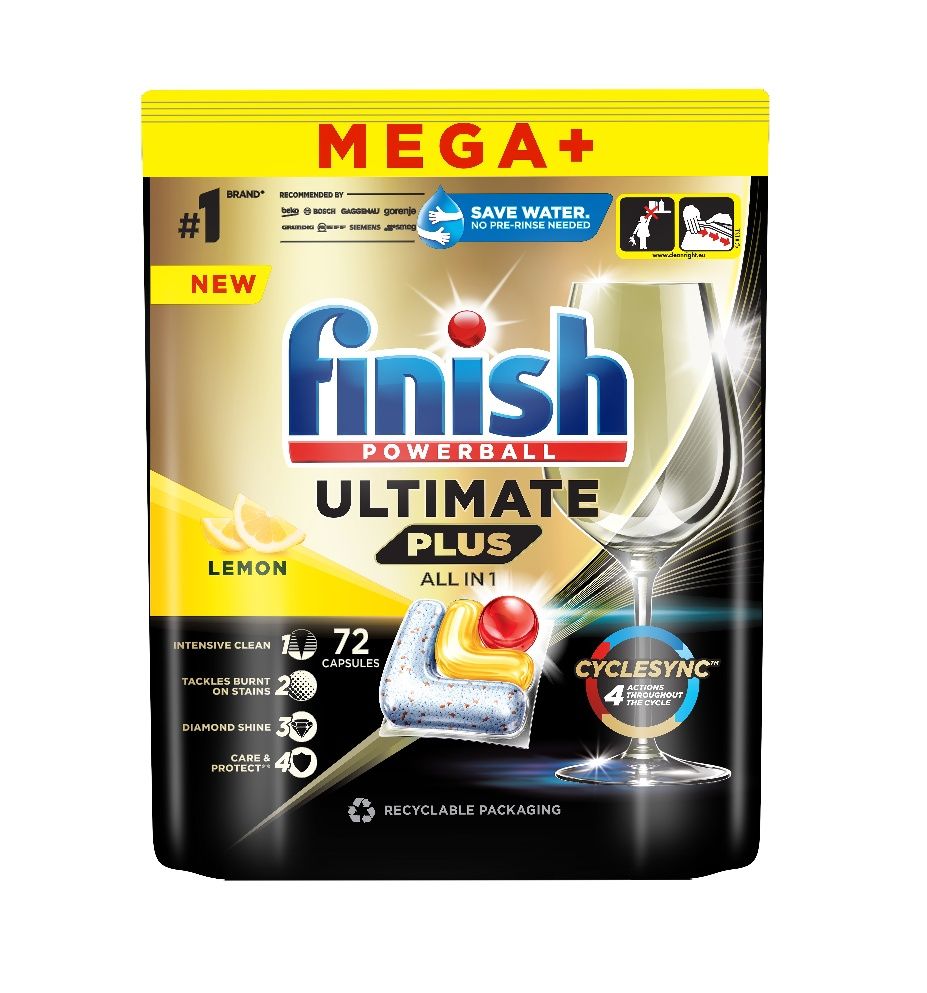 Finish Ultimate Plus All in 1 Lemon kapsle do myčky 72 ks Finish