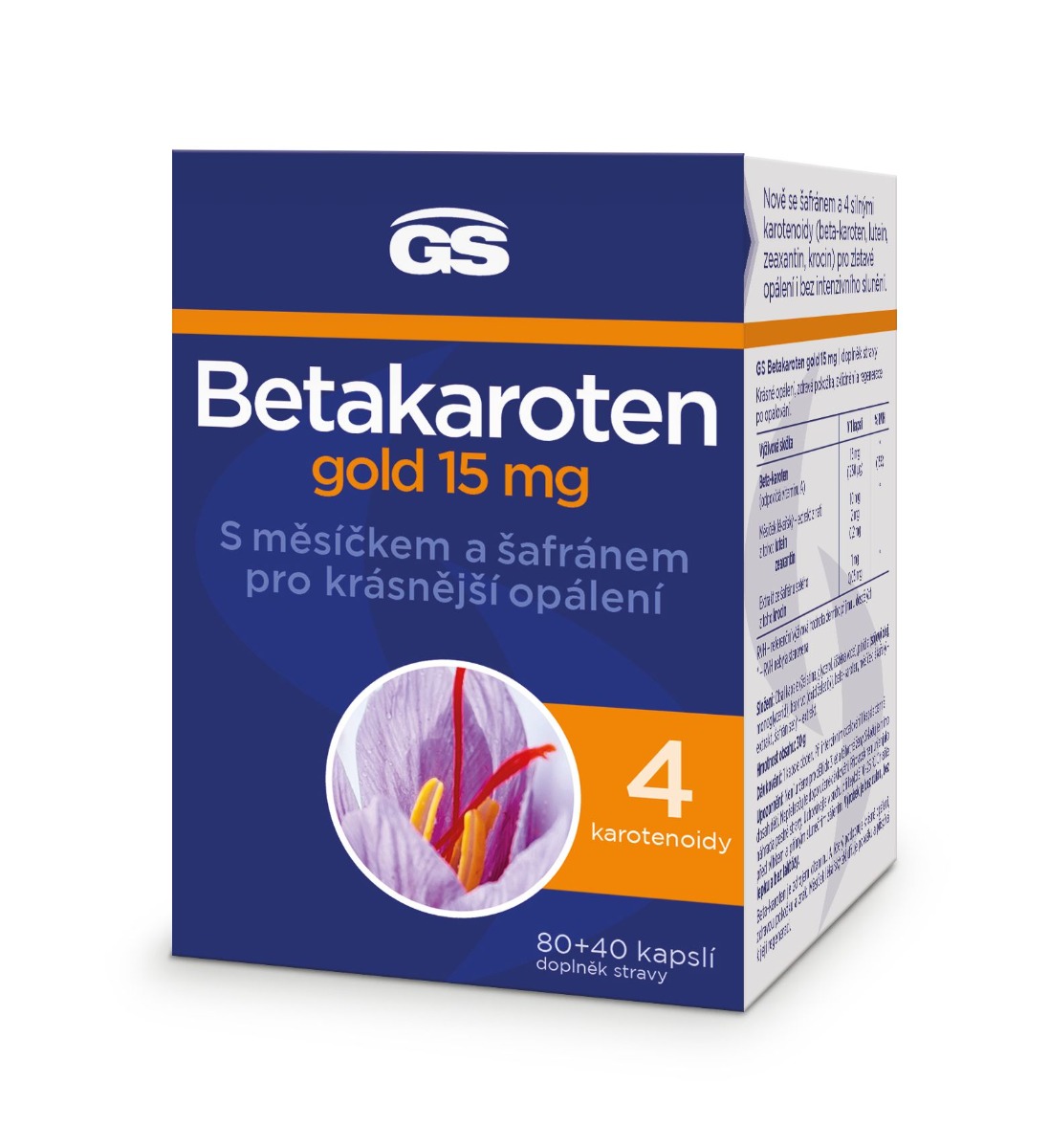 GS Betakaroten gold 15 mg 80+40 kapslí GS